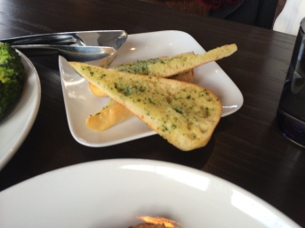 Our plate of Garlic Bread at Arroyo Vino